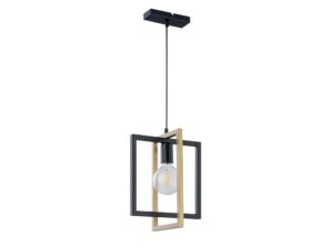 Miniaturka 1 - Lampa wisząca Eden 1 czarno-złota na białym tle