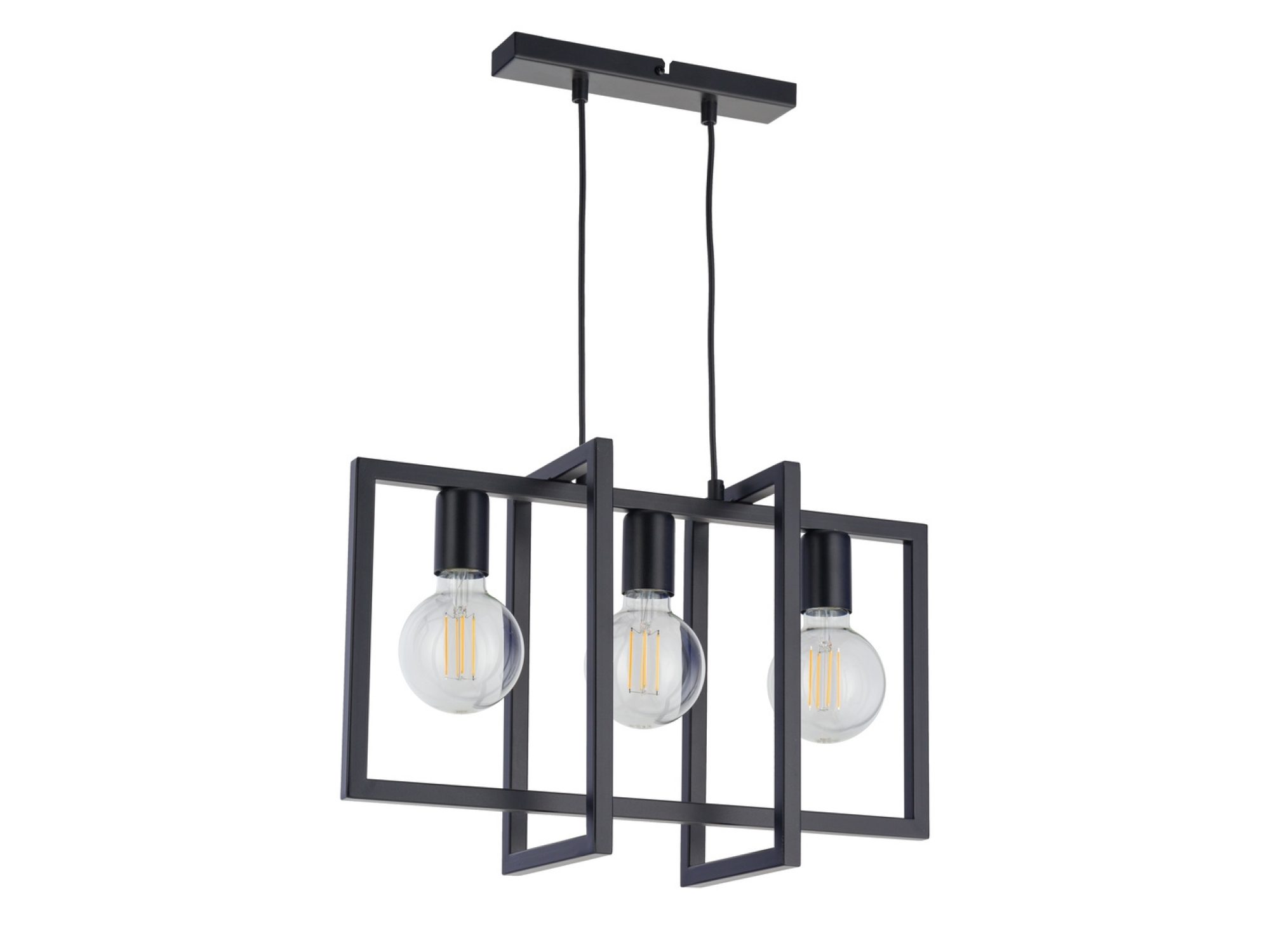 Lampa wisząca Eden 3 czarna o geometrycznej konstrukcji