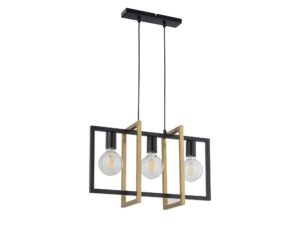 Miniaturka 1 - Lampa wisząca Eden 3 czarno-złota z trzema punktami światła na jasnym tle