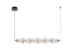 Miniaturka 6 - Lampa wisząca Elasona LED 11 W na listwie czarno-mosiężna