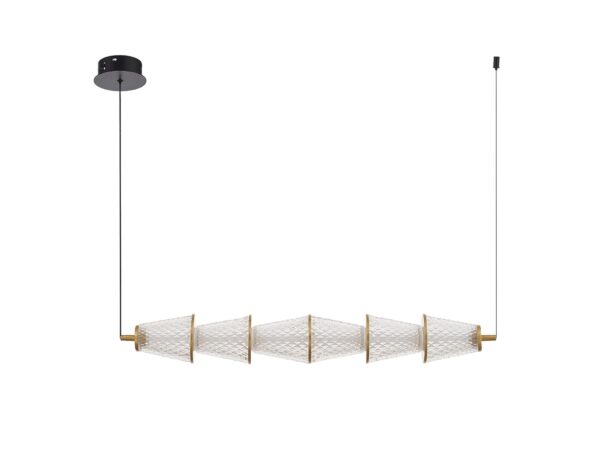 Lampa wisząca Elasona LED 11 W na listwie czarno-mosiężna