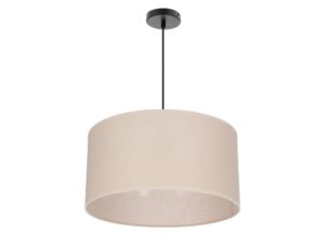 Miniaturka 9 - Lampa wisząca Elavora czarna z beżowym abażurem na białym tle