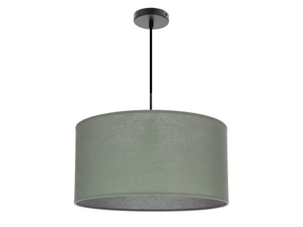 Lampa wisząca Elavora z miętowym abażurem i czarnym zawieszeniem