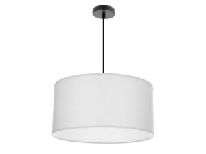Miniaturka 1 - Lampa wisząca Elavora czarna z szarym abażurem na białym tle