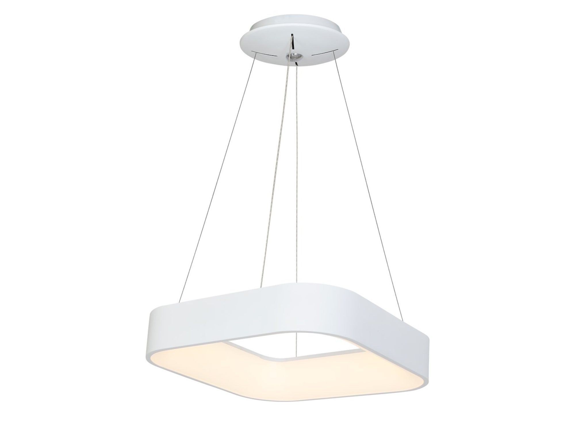 Lampa wisząca Elemina LED biała 50 cm – cała oprawa na białym tle