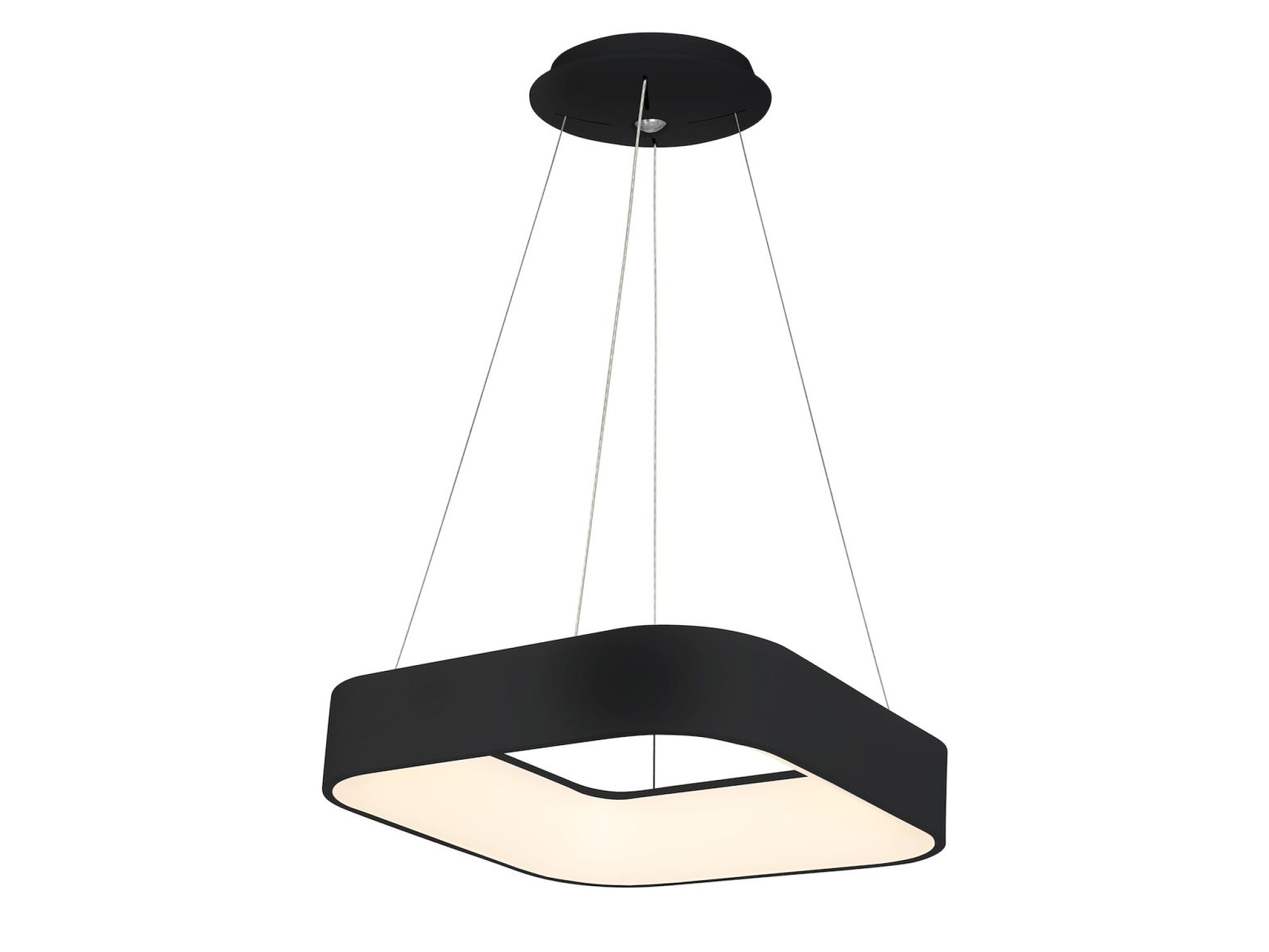 Lampa wisząca Elemina LED czarna 50 cm – cała oprawa na białym tle