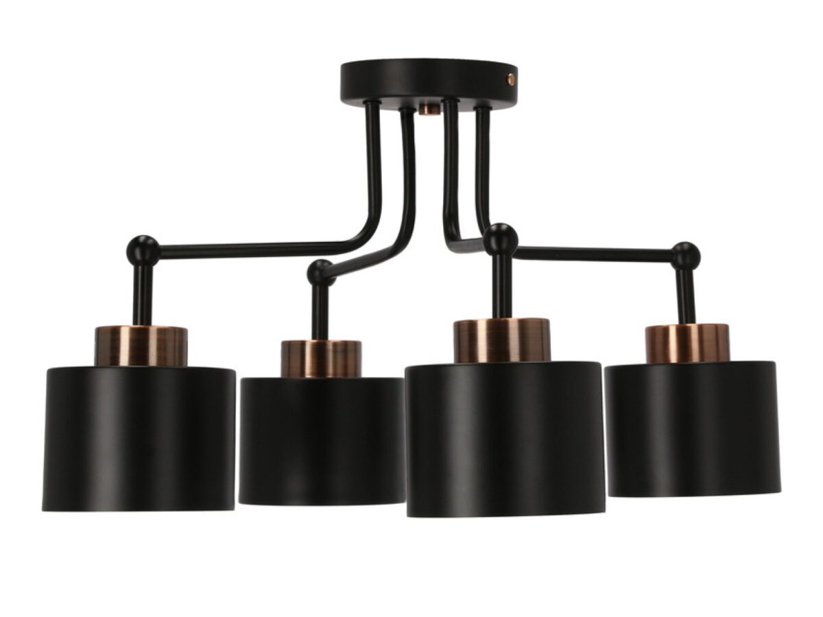 Lampa sufitowa Elerio czarna 4-punktowa E27 64 cm