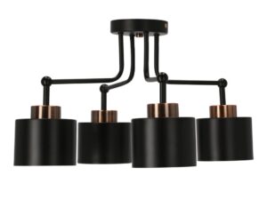 Miniaturka 4 - Lampa wisząca Elerio czarna z czterema punktami światła