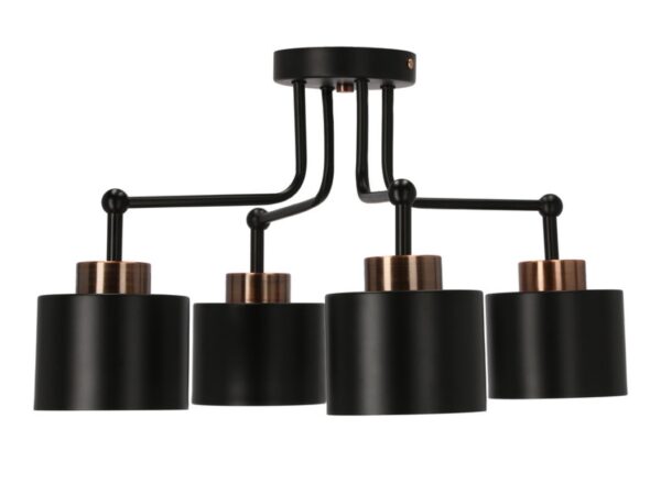 Lampa wisząca Elerio czarna z czterema punktami światła