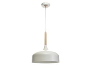 Miniaturka 5 - Biała lampa Eletina widok metalowego klosza z boku