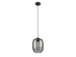 Miniaturka 4 - Lampa wisząca Elio grafitowa z pojedynczym szklanym kloszem, ujęcie na białym tle