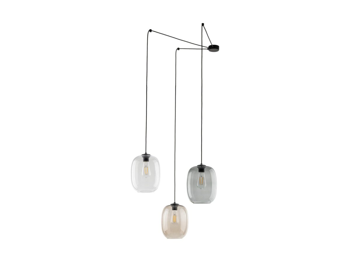 Lampa wisząca Elio 3-punktowa z kloszami MIX