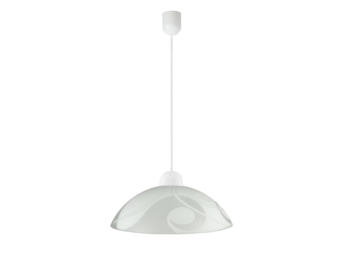 Lampa wisząca Elirio z białym szklanym kloszem 30 cm