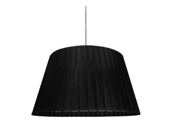 Lampa wisząca Elisino z plisowanym czarnym abażurem organzowym