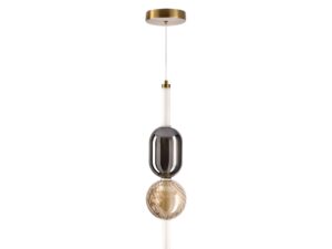 Miniaturka 4 - Lampa wisząca Elitora ze szkłem przydymionym i bursztynowym