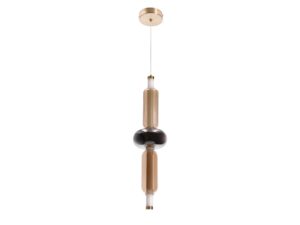 Miniaturka 1 - Lampa wisząca Elitora LED ze szkłem bursztynowym i przydymionym