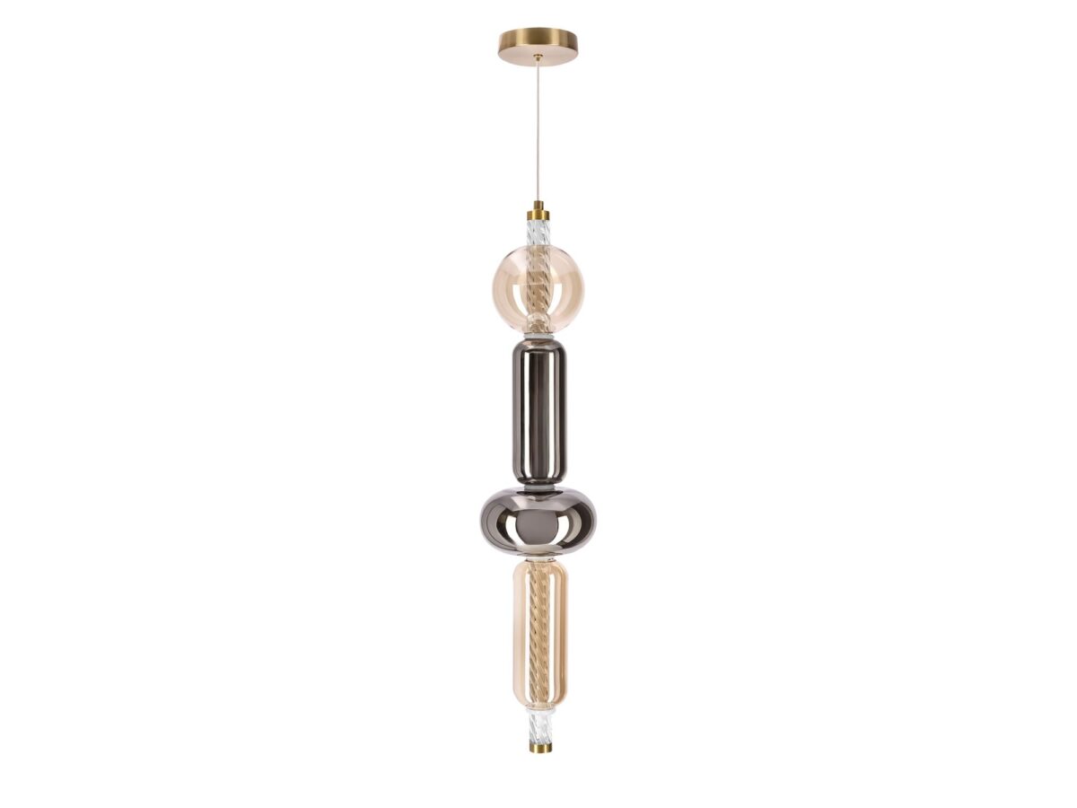 Lampa wisząca Elitora LED 9,5 W złota ze szklanymi kloszami