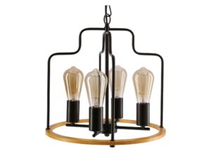 Miniaturka 4 - Czarna lampa wisząca Elomio cztery punkty E14 na białym tle