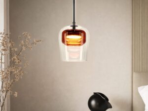 Miniaturka 3 - Brązowy wewnętrzny klosz lampy Elovira w aranżacji pokoju