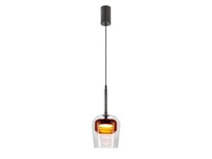 Miniaturka 11 - Lampa wisząca Elovira z przezroczystym i brązowym kloszem