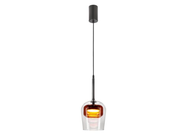 Lampa wisząca Elovira z przezroczystym i brązowym kloszem
