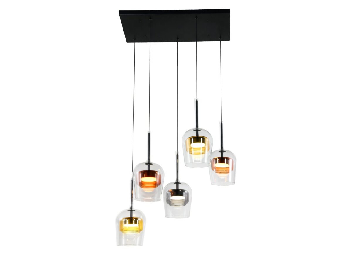 Lampa wisząca Elovira 5-punktowa GX53 65 cm czarna