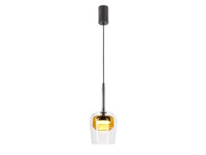 Miniaturka 1 - Lampa wisząca Elovira z przezroczystym i żółtym kloszem