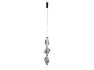 Miniaturka 8 - Lampa wisząca Elva czarna LED 22 W z trzema wydłużonymi grafitowymi kloszami