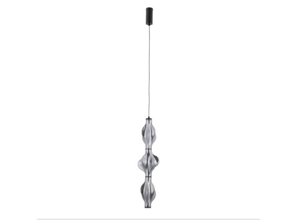 Lampa wisząca Elva czarna LED 22 W z trzema wydłużonymi grafitowymi kloszami