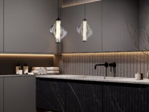 Miniaturka 6 - Lampa wisząca Elva czarna LED 8 W w aranżacji wnętrza