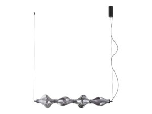 Miniaturka 4 - Lampa wisząca Elva LED 30 W z grafitowymi szklanymi detalami i czarnym zawieszeniem