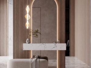 Miniaturka 5 - Lampa wisząca Elva w kolorze mosiądzu LED 22 W w aranżacji