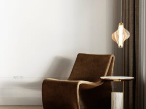 Miniaturka 7 - Lampa wisząca Elva mosiądz LED 8 W w aranżacji wnętrza