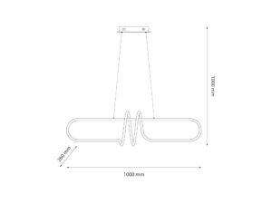 Miniaturka 2 - Lampa wisząca LED Elvenio 100 cm 54 W czarna – zdjęcie 3