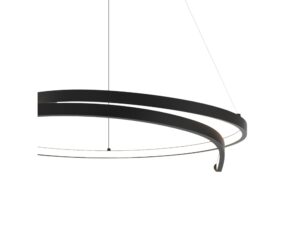 Miniaturka 1 - Detal czarnego spiralnego pierścienia z linią LED lampy Elvileta