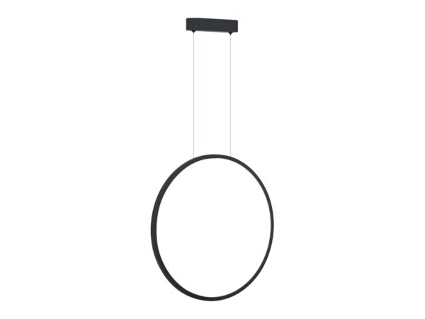 Czarna lampa wisząca Emadena LED 28 W na białym tle