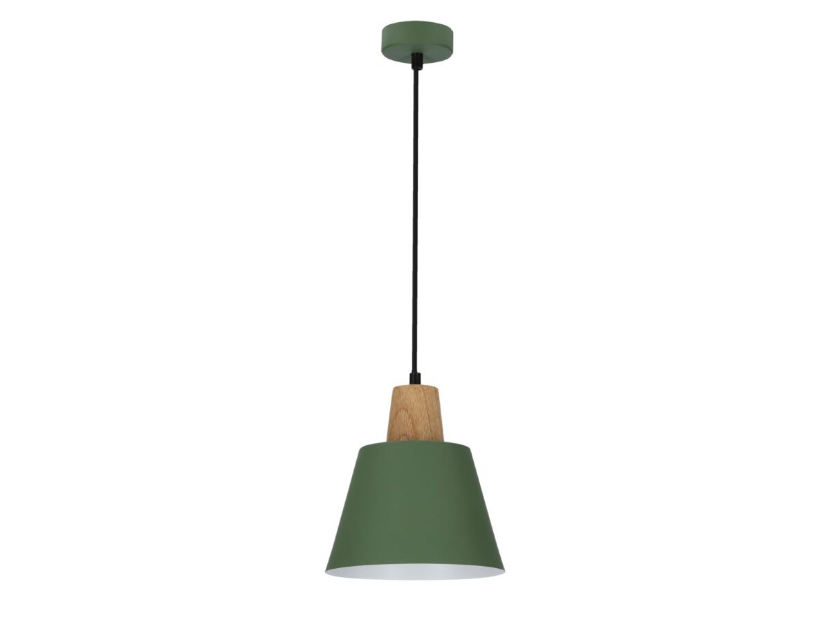 Lampa wisząca Emadio zielona 19 cm z metalowym kloszem
