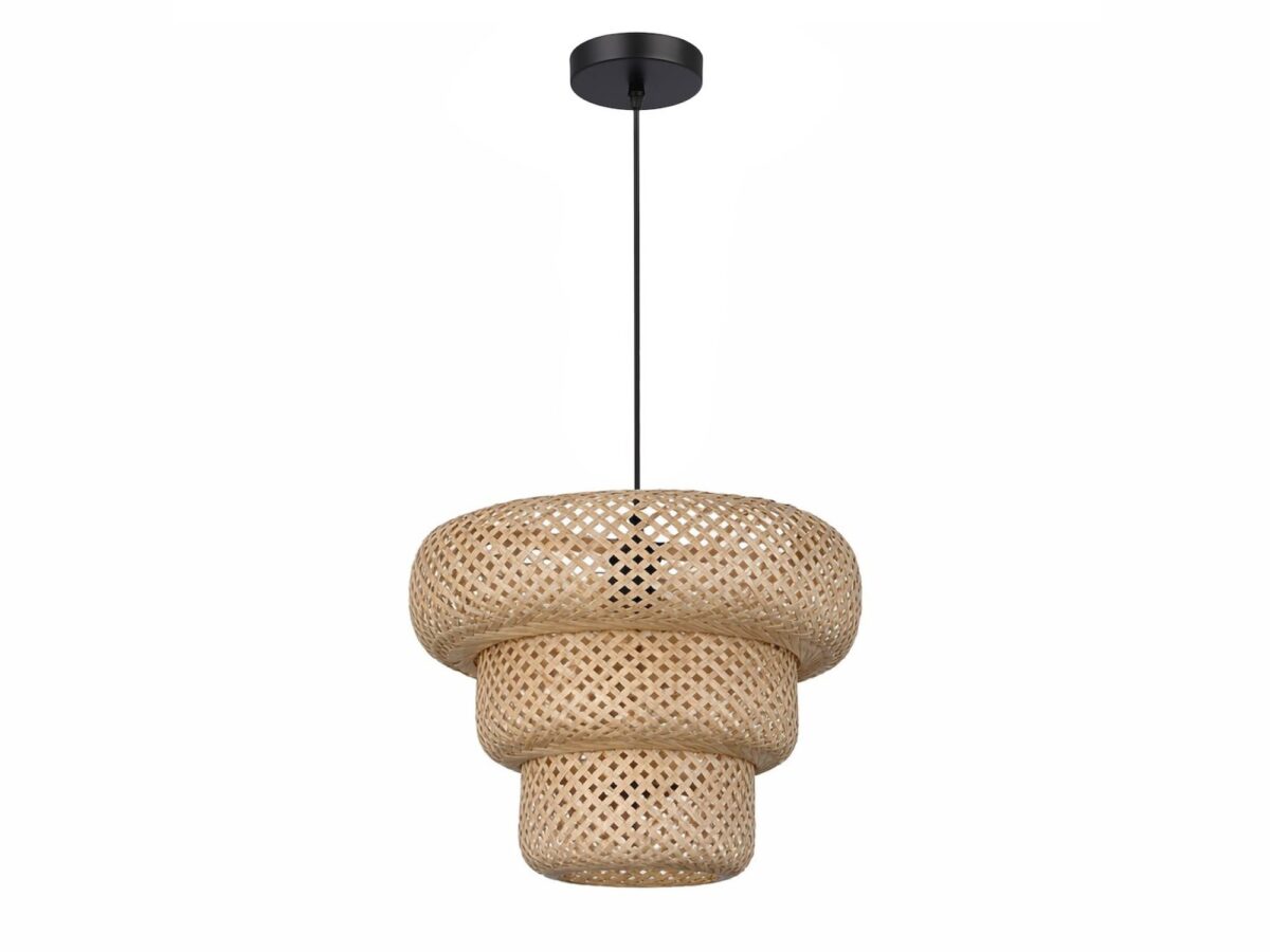Lampa wisząca Emasira 1×E27 bambusowa boho 35 cm
