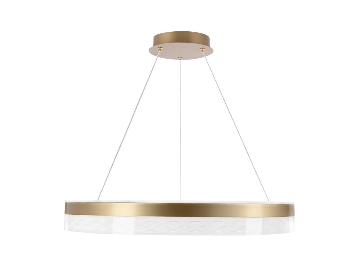 Lampa wisząca Emasona kawowa LED 36 W z kryształkami 60 cm