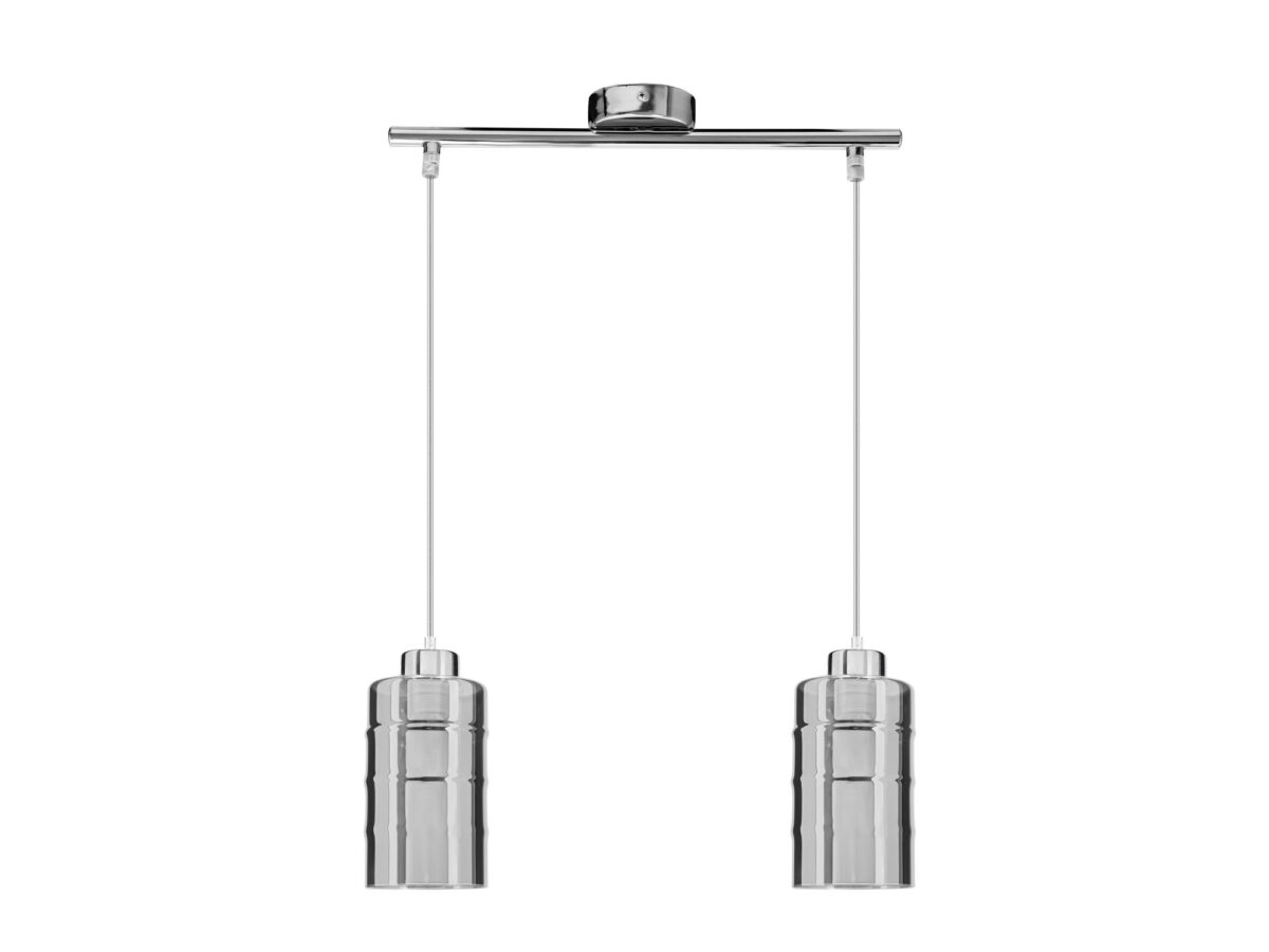 Lampa wisząca Emetio 2-punktowa chrom, lustrzane klosze