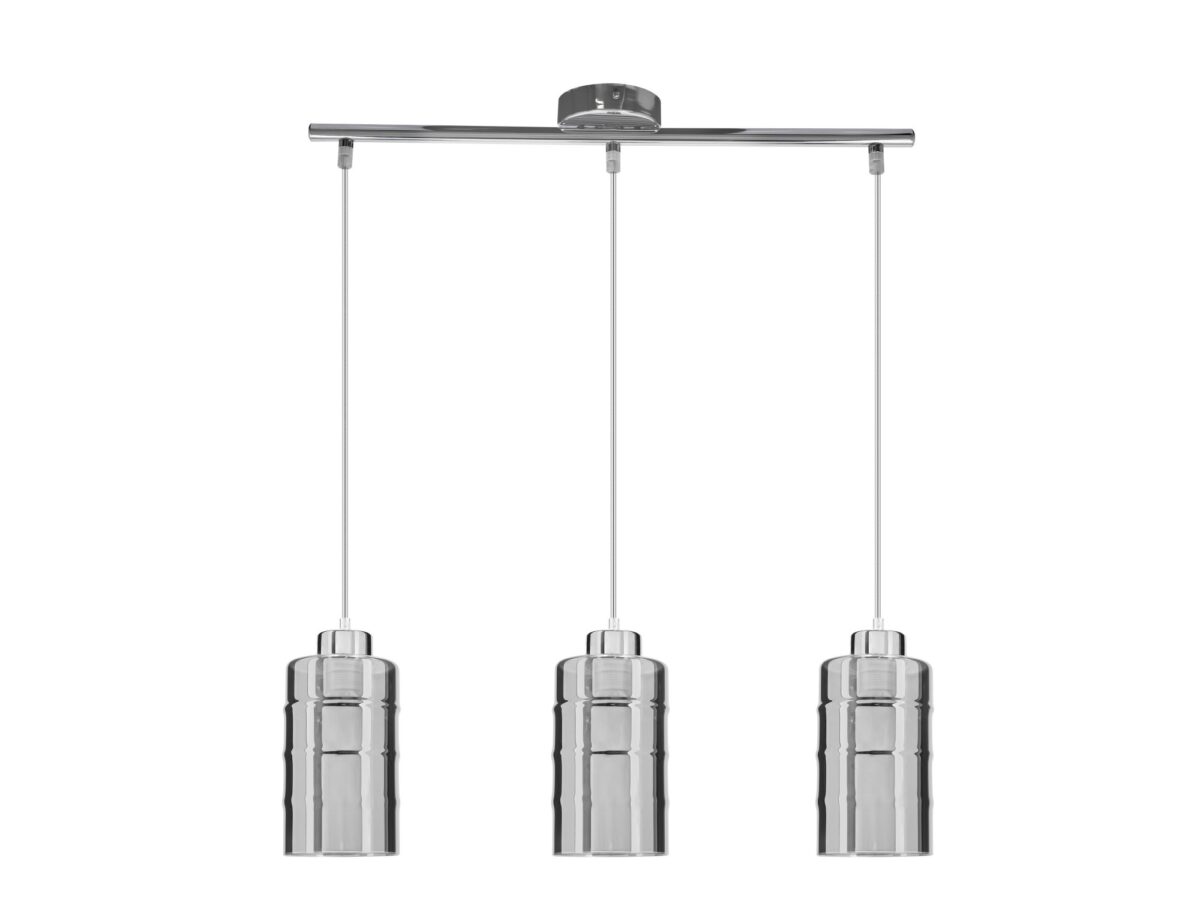 Lampa wisząca Emetio liniowa 3-punktowa chromowana 58 cm