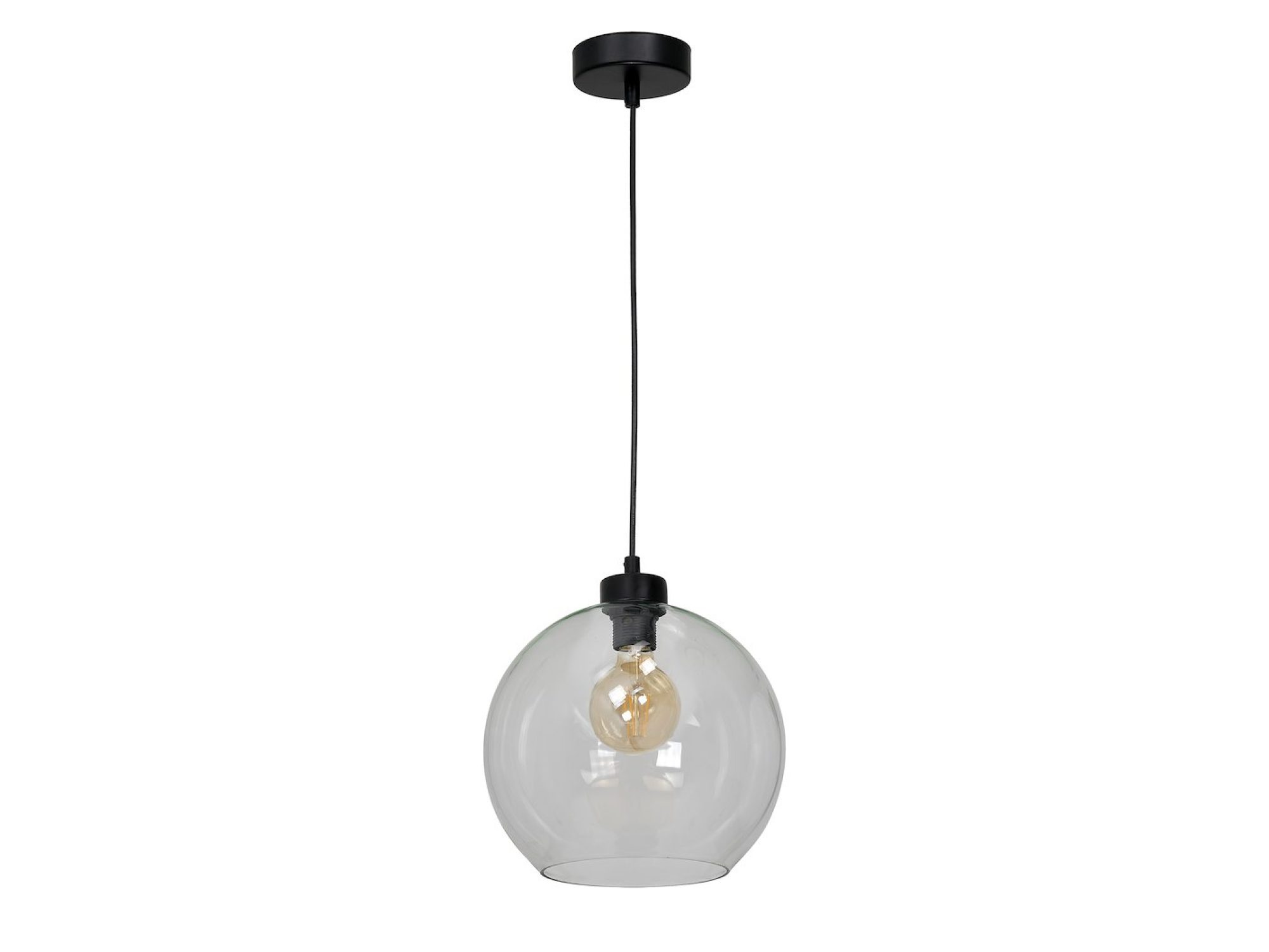 Lampa wisząca Emetora z przezroczystym szklanym kloszem