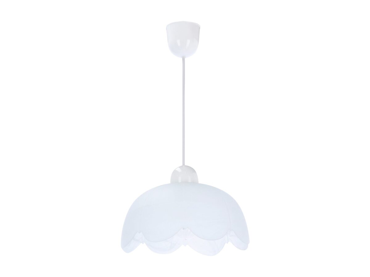 Lampa wisząca Emevina 25 cm z białym szklanym kloszem
