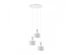 Miniaturka 5 - Lampa wisząca ENKEL 3P biała, trzy metalowe klosze na białym tle