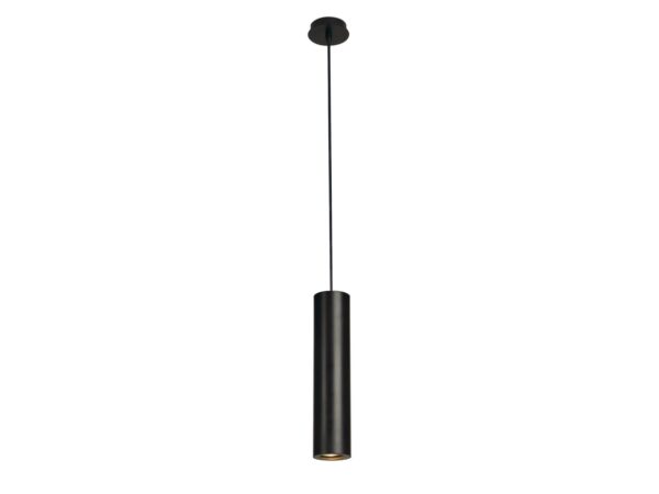 Czarna lampa wisząca Enola-B PD-1 na białym tle