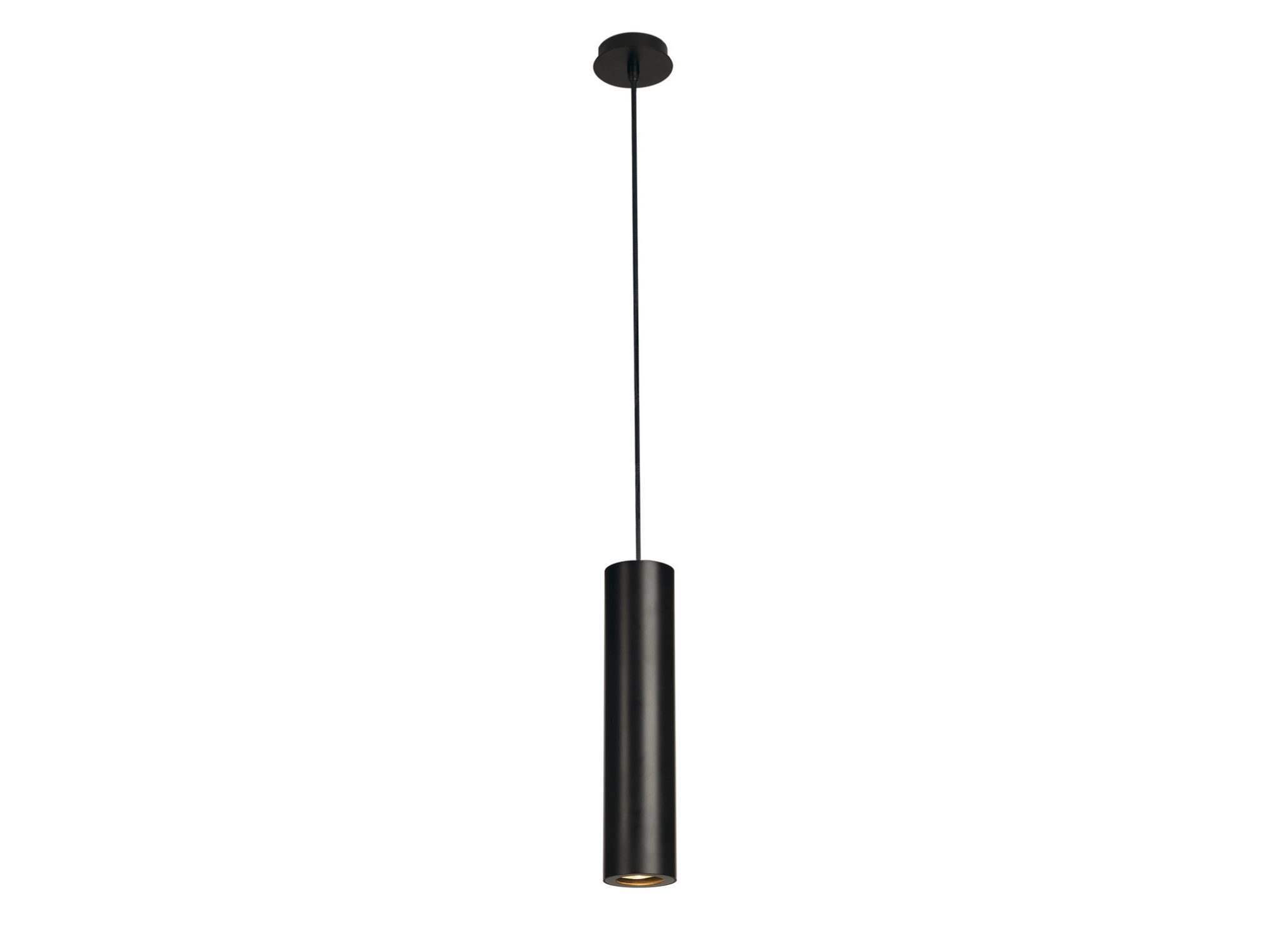 Czarna lampa wisząca Enola-B PD-1 na białym tle
