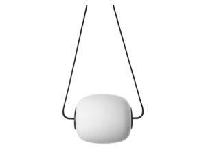 Miniaturka 1 - Lampa wisząca EPLI czarna z mlecznym kloszem, widok z przodu