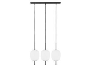 Miniaturka 1 - Lampa wisząca EPLI MINI 3L czarna – trzy mleczne klosze