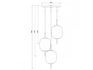 Miniaturka 3 - Lampa EPLI MINI 3P – rysunek wymiarowy z długością całkowitą 160 cm