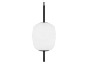 Miniaturka 1 - Lampa wisząca EPLI MINI czarna z mlecznym kloszem, widok frontalny